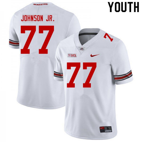 Ohio State Buckeyes #77 Paris Johnson Jr. Youth University Jersey White